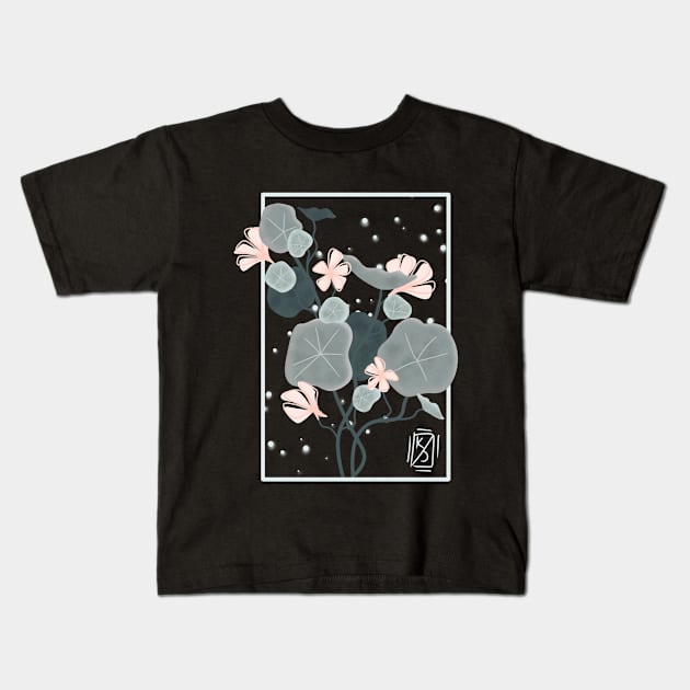 Moon Nasturtium Kids T-Shirt by Pastel.Punkk